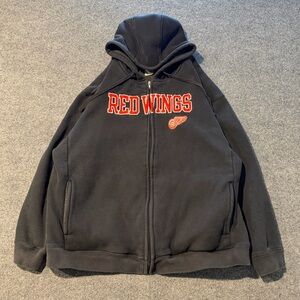 Detroit Red Wings NHL Full Zip Hoodie Embroidered Logo